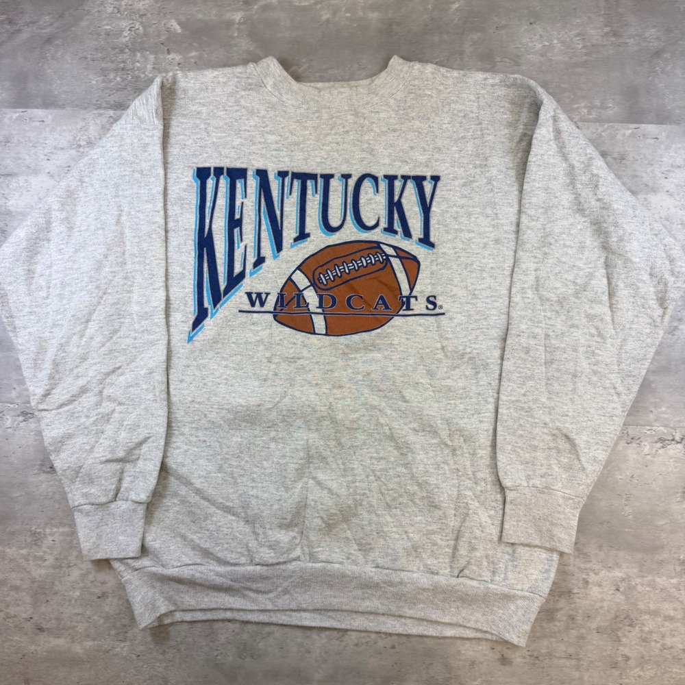 Vintage Kentucky Wildcats Tultex Sweatshirt XXL Gray Football Crewneck USA Made